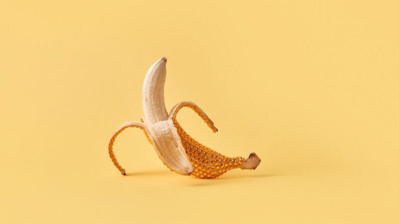 glittery banana